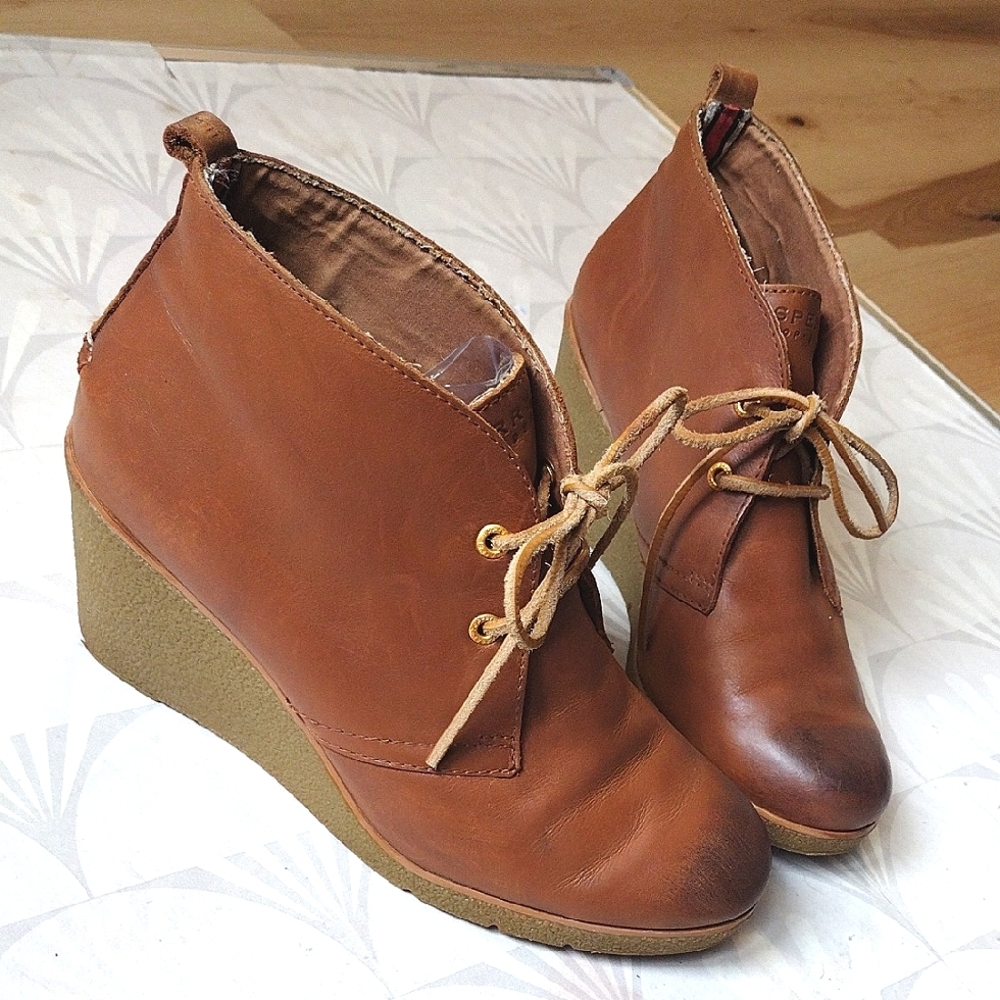 Sperry Topsider Leather Wedge Ankle Boot